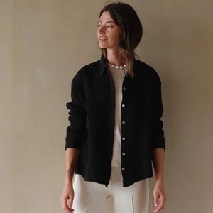 Donni Waffle Button Down - Jet